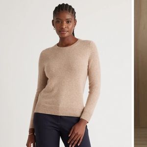 Quince 100% Mongolian Cashmere Crewneck Sweater Medium Oatmeal